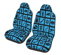 Waterproof Car Accessories Thin Blue Line Police Icons Cars Front Seat Covers Breathable Cars Seats Protector For Lorry, Sedans, Truck, 52X138Cm