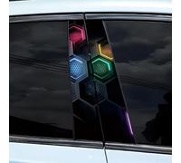 Waterproof Car B Pillar Decal Featuring 3D Crack Pattern for Door Protection with UV Resistance and Scratch Prevention Suitable for SUVs and Sedans (G)