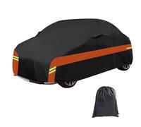 Waterproof Car Cover Compatible with Fiat 500 500C 500E Abarth 500 2007-2024, 6 Layers Outdoor Full Car Cover Sun Rain UV Dust Protection with Zipper Door Windproof Strap
