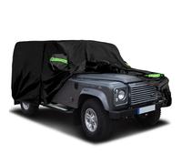 Waterproof Car Cover Fits for 1990-2016 Land Rover Defender 110, All Weather Outdoor Cover Full Car Cover with Door Zipper & Windproof Bands for Sun Snow Rain Dust Protection