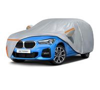 Waterproof Car Cover for 2009-2025 BMW X1, Custom-fit All Weather Sun Rain UV Dust Snow Protection Outdoor X1 Full Car Cover with Door Zipper and Cotton Lining-Gray