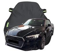 Waterproof Car Cover for Audi A5 Cabrio 40 TFSI, Dustproof Snow Scratch Resistant Car Cover, Breathable Oxford Car Tarpaulin,Black-Plus-Cotton