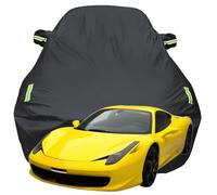 Waterproof Car Cover for Ferrari 458 Italia 2011, Dustproof Snow Scratch Resistant Car Cover, Breathable Oxford Car Tarpaulin,Black-Plus-Cotton