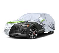 Waterproof Car Covers Replace for 2009-2025 Audi Q5/SQ5, 6 Layers Silver All Weather Custom-fit Car Cover with Zipper Door & Windproof Bands for Snow Rain Dust Hail Protection