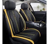 Waterproof Car Seat Cover 5d Full Coverage Car Seat Covers For Toyota For Chr For Corolla For Yaris For Sienna For Vios For Fortuner For Kluger For Sequoia For Rush For Wish(Black yellow,Standard)