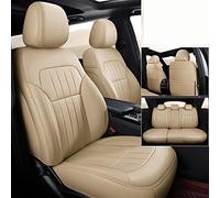 Waterproof Car Seat Cover Custom For Jazz 3 For Fit 2015 2016 2017 2018 2019 2020 Fitted Faux Leather Car Seat Covers Set Interior Protector(Beige)