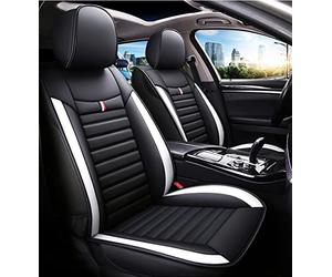 Waterproof Car Seat Protectors 5 Seat Full Coverage Car Cover For Hyundai For Elantra For Accent For Sonata I30 I40 For Solaris For Creta Ix35 For Tucson For Santa Fe(Black white,Standard)