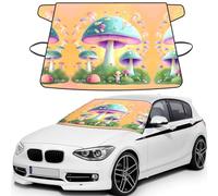 Waterproof Car Windshield Snow Cover, Winter Frost&Ice Protector, Fantasy Mushroom Print Sunshade for Most Cars SUVs