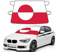 Waterproof Car Windshield Snow Cover, Winter Frost&Ice Protector, Greenland flag Print Sunshade for Most Cars SUVs