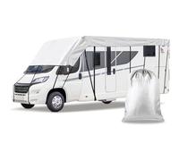 Waterproof Caravan Top Cover with Retractable Straps,210D Oxford Cloth Rv Roof Cover Breathable Motorhome Top for Universal Caravan Roof Covers,Silver,7.5 * 3.0m