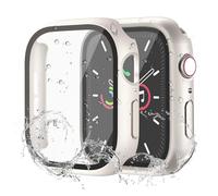 Waterproof Case for Apple Watch Series SE2 SE 6 5 4 40mm, Built-in Screen Protector with Tempered Glass [Touch Sensitive] Cover for iWatch S6/S5/S4/SE 40mm, Starlight