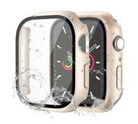 Waterproof Case for Apple Watch Series SE2 SE 6 5 4 40mm, Built-in Screen Protector with Tempered Glass [Touch Sensitive] Cover for iWatch S6/S5/S4/SE 40mm, Rose Gold