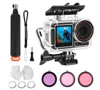 Waterproof Case for DJI Osmo Action 5 Pro/4/3, 60M Underwater Protective Case with 3 Colour Filter Set, Buoyancy Handle & Anti-Fog, Diving Accessories