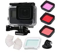 Waterproof Case for Gopro Hero 7 Hero 6 Hero 5 Hero 2018 Black Accessories, Housing Case Protective Shell with Anti Fog Inserts and Filter Kit Suitable for Underwater Diving Photography 45M