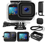 Waterproof Case Housing for GoPro Hero 13 12 11 10 9 Black Tempered Glass Screen Protector Silicone Sleeve Protective Case Accessories Kit Bundle for Gopro13 Gopro12 Gopro11 Gopro10 Gopro9 Go Pro -04E