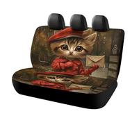 Waterproof Cat Delivers Letter Car Seat Cover Scratchproof Rear Seat Protector Universal Fit Bench Backseat Covers for Suvs Trucks Sedans Vans Pet Dog for Owners & Outdoor Enthusiasts Friendly