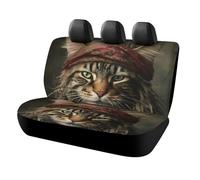 Waterproof Cat Pirate Braids Car Seat Cover Scratchproof Rear Seat Protector Universal Fit Bench Backseat Covers for Suvs Trucks Sedans Vans Pet Dog for Owners & Outdoor Enthusiasts Friendly