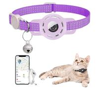 Waterproof Cat Track Collar, Gps Kitten Collar for Small Cats, Ios Only, No Monthly Fee,no Sim Required, Advanced Tracking Solution Smart Pet Anti Lost Recorder for Pet Safety Ideal (Purple)