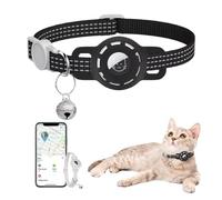 Waterproof Cat Track Collar, Gps Kitten Collar for Small Cats, Ios Only, No Monthly Fee,no Sim Required, Advanced Tracking Solution Smart Pet Anti Lost Recorder for Pet Safety Ideal (Black)