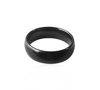 Waterproof Ceramic NFC Ring, NFC Forum Type 2 215 496 Bytes Chip Universal for Mobile Phone, All-Round Sensing Technology Wearable Smart Ring, Fasion Ring for Men or Women (7#, Black)