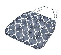 Waterproof Chair Cushion With Ties - 46x48x8cm - Indoors/Outdoors Seat Pads Cushion Pad - Water Resistant Material, Foam - For Garden Kitchen Dining Living Room Patio Coffee Shop - Marocco Graphite