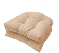 Waterproof Chair Cushions Seat Cushions for Indoor and Outdoor Use, Patio, Garden Chair Cushions,Khaki,2 Pack (48 * 48cm)