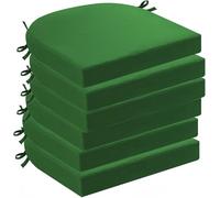 Waterproof Chair Cushions Set of 6 for Outdoor/Indoor Patio Dining Removable & Machine Washable Covers Green Seat Cushions for Garden Kitchen Chairs (19x16x2in)