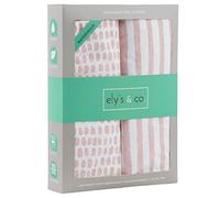 Waterproof Changing Pad Cover Set | Cradle Sheet Set by Ely's & Co no Need for Changing Pad Liner Mauve Pink Splash & Stripe 2 Pack for Baby Girl