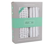Waterproof Changing Pad Cover Set | Cradle Sheet Set by Ely's & Co no Need for Changing Pad Liner Taupe Splash & Stripe 2 Pack