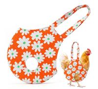 Waterproof Chicken Holder Bag, Chicken Carrier with Handle, Chickens Sling for Traveling, Hiking, Driving, Chickens Medic Bag for Hen Rooster Poultry Transport (Orange Mix Color with Daisy, 1 Pack)