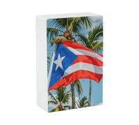 Waterproof Cigarette Case - 20 Capacity King Size Cigarette Box Puerto Rico Flags Frog Palm Trees Cigarettes Holder Case Portable Smoking Accessoriesfor Men/Women