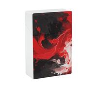 Waterproof Cigarette Case - 20 Capacity King Size Cigarette Box Red Black White Abstract Cigarettes Holder Case Portable Smoking Accessoriesfor Men/Women