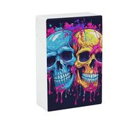 Waterproof Cigarette Case - 20 Capacity King Size Cigarette Box Two Different Skulls Cigarettes Holder Case Portable Smoking Accessoriesfor Men/Women