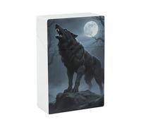 Waterproof Cigarette Case for Men Women Plastic Ferocious Howling Wolf Cigarette Holder Box for 20pcs 85mm Size Portable Cigarette Pack Protector with Flip-Top Lid Ideal Gift for Smokers