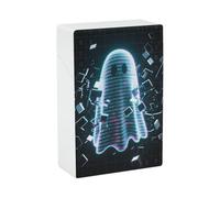 Waterproof Cigarette Case for Men Women Plastic Glitch Ghost Cigarette Holder Box for 20pcs 85mm Size Portable Cigarette Pack Protector with Flip-Top Lid Ideal Gift for Smokers