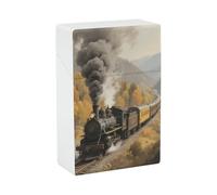 Waterproof Cigarette Case for Men Women Plastic Steam Train in The Valley Cigarette Holder Box for 20pcs 85mm Size Portable Cigarette Pack Protector with Flip-Top Lid Ideal Gift for Smokers