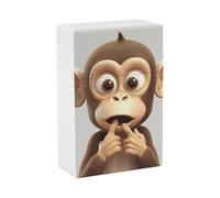 Waterproof Cigarette Case for Men Women Plastic The Silent Monkey Cigarette Holder Box for 20pcs 85mm Size Portable Cigarette Pack Protector with Flip-Top Lid Ideal Gift for Smokers