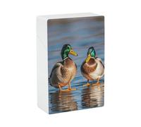 Waterproof Cigarette Case for Men Women Plastic Two Mallard Ducks Cigarette Holder Box for 20pcs 85mm Size Portable Cigarette Pack Protector with Flip-Top Lid Ideal Gift for Smokers