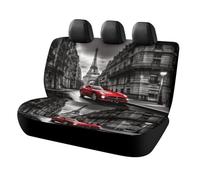 Waterproof City Street Red Car Car Seat Cover Scratchproof Rear Seat Protector Universal Fit Bench Backseat Covers for Suvs Trucks Sedans Vans Pet Dog for Owners & Outdoor Enthusiasts Friendly