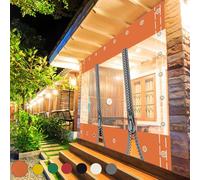 Waterproof Clear Tarp Curtain,Transparent Tarpaulin Side Panels with Zip,Outdoor Heavy Duty Splicing Tarpaulin with Eyelets,for Patio,Pergola, Porch, Gazebo,HxW-1.2x3m/3.94x9.84ft,Customisable