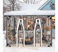 Waterproof Clear Tarp Curtains,0.5mm Pvc Plastic Tarpaulin With Eyelets,Transparent Tarpaulin Side Panels for Pergola Gazebo,Outdoor Curtains With Zipper Door,Customisable,W×H-4.6×1m(15.1 * 3.3ft)