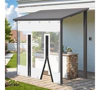 Waterproof Clear Tarp Curtains White Transparent Tarpaulin Side Panels Zippered Outdoor Privacy Curtains PVC Partition for Gazebo & Pergola Size 4.3x(14.1x9.8ft)