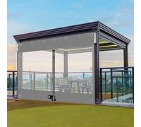 Waterproof Clear Tarpaulin Side Panels with Zipper PVC Outdoor Tarp Curtains for Patio Pergola Gazebo Porch - 3x2m (9.8x6.6ft) with Grommets