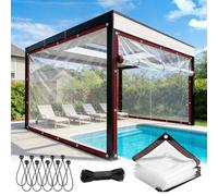 Waterproof Clear Tarpaulin Transparent Tarpaulin Rainproof Reinforced Clear Tarp Cover with Eyelets for Garden Outdoor Camping Balcony Chicken Run Clear, 12×12 FT