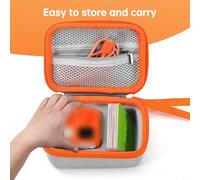 Waterproof Cloth Travel Case For Yoto Mini (2024 Edition) - Compact 17X12x7cm, Spill-Resistant, Odor-Free Felt, Organized Compartments, Available In Orange & Grey(Orange)