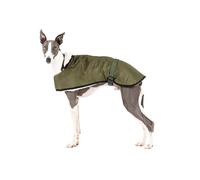 Waterproof Coat for Whippets: Style, Protection from Cold and Rain - Lamb Lining, Heat Insulation, Harness Hole, Ideal for Whippet and Italian Greyhound - Khaki, M