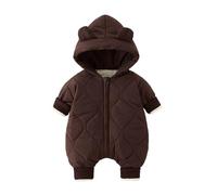 Waterproof Coat,Girls Down Jumpsuit Infant Winter Wear Baby Thermal Romper Snowsuit Thickened Warm Outfit For Cozy Days At Home Outdoor School (Coffee, 3-6 Months)