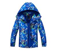 Waterproof Coat, Rain Coats for Boy Outdoor Raincoat with Hood Waterproof Jacket Girl Boys Lightweight Jacket Windproof & Breathable Raincoat for Autumn, Winter, Hiking & Outdoors