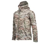 Waterproof Coats for Men Warm Fleece Winter Jackets with Hood Long Sleeve Hooded Work Jacket Camo Regular Fit Rain Jacket Outdoor Combat Jackets for Walking Cycling S-4XL