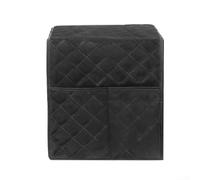 Waterproof Coffee Machine Cover Black Quilted Polyester Cotton Protective Dust Cover 13.4 x 12.3 x 14.17 in with 2 Side Pockets for Espresso Maker Bread Maker Blender Toaster